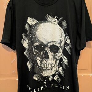 Philipp Plein Black Skull Graphic T-Shirt